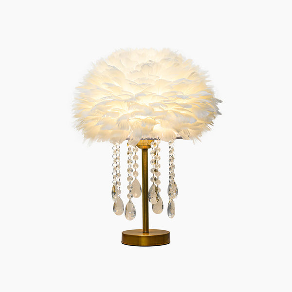 Feather & Crystal Table Lamp