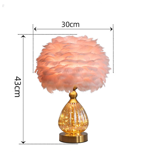 Feather & Glass Table Lamp