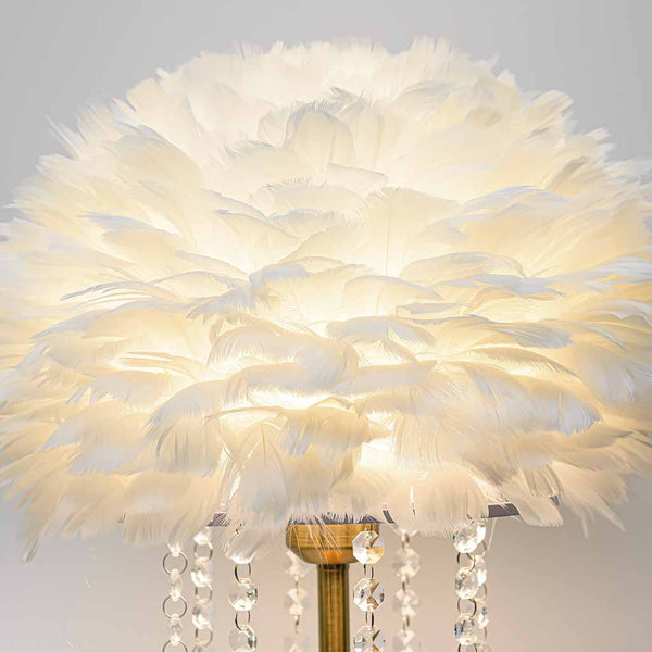 Feather & Crystal Table Lamp