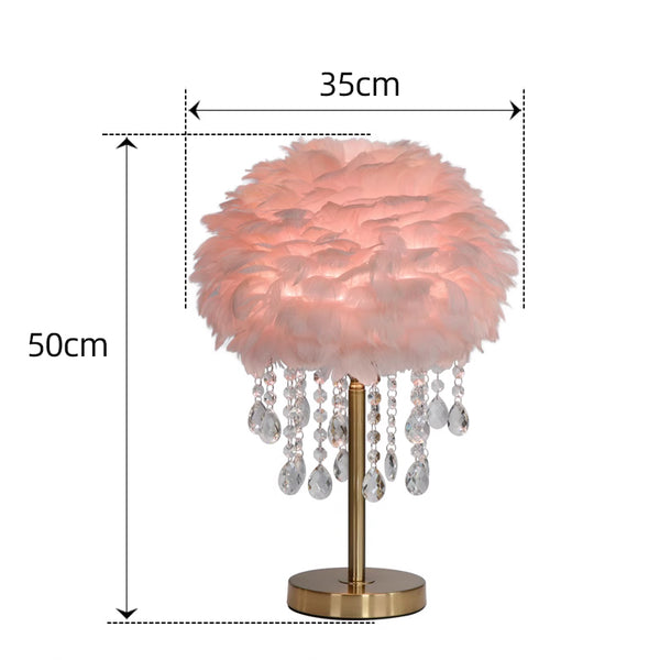 Feather & Crystal Table Lamp