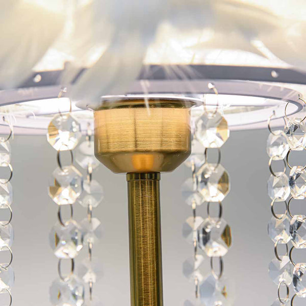 Feather & Crystal Table Lamp