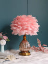 Feather & Glass Table Lamp