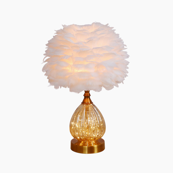 Feather & Glass Table Lamp