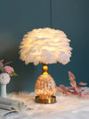 Feather & Glass Table Lamp
