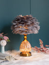 Feather & Glass Table Lamp