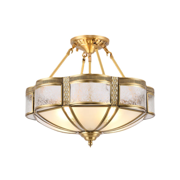Bedroom vintage brass glass ceiling lamp