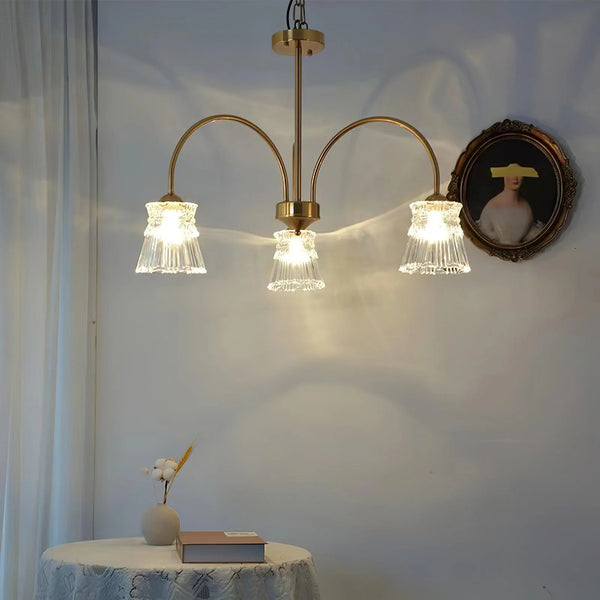 French retro living room glass chandelier