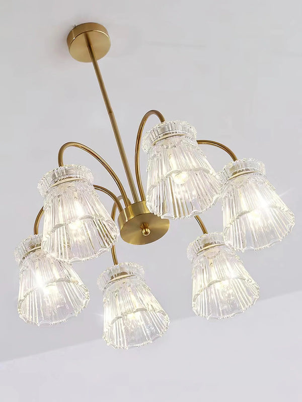 French retro living room glass chandelier