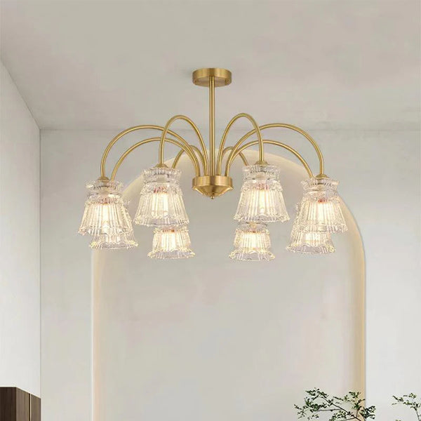 French retro living room glass chandelier