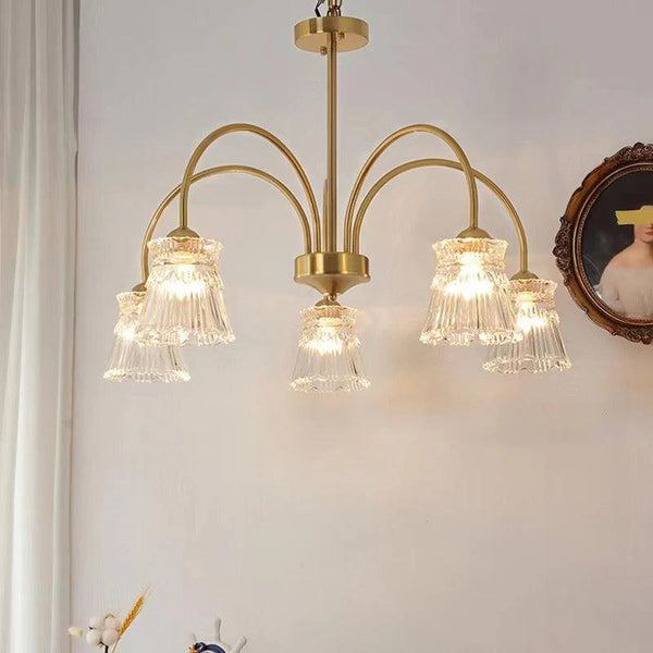 French retro living room glass chandelier