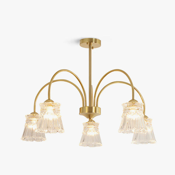French retro living room glass chandelier