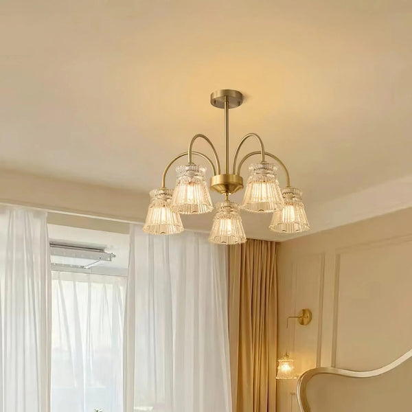 French retro living room glass chandelier