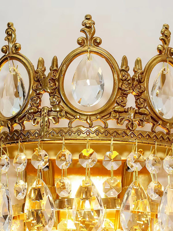 French style copper crystal wall lamp