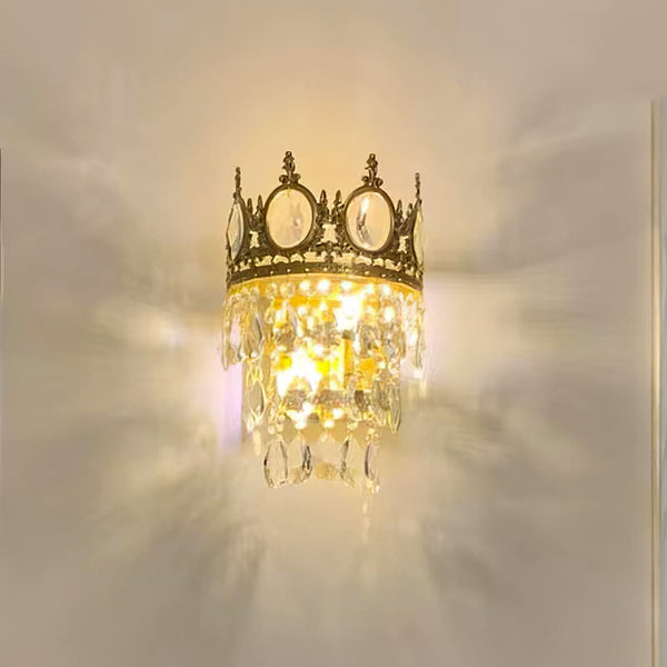 French style copper crystal wall lamp