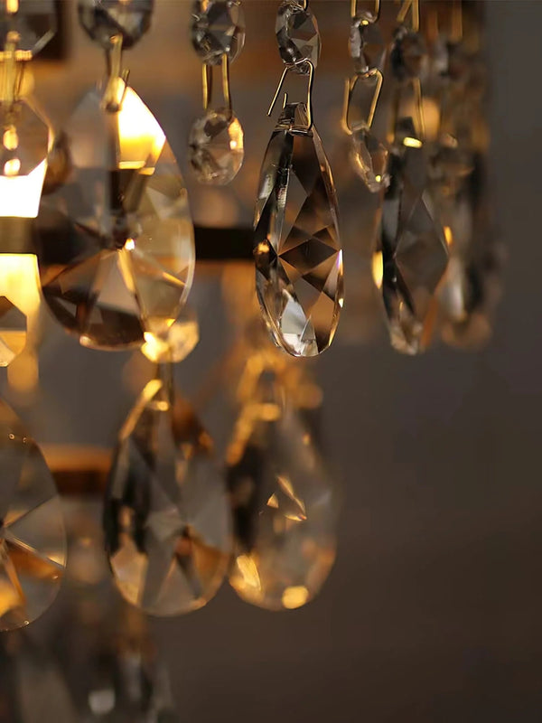 French style copper crystal wall lamp
