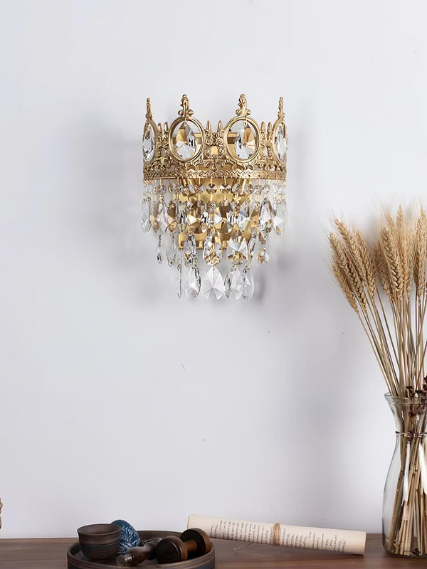 French style copper crystal wall lamp