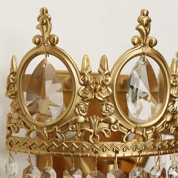French style copper crystal wall lamp