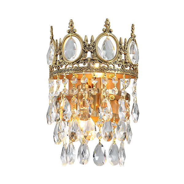 French style copper crystal wall lamp
