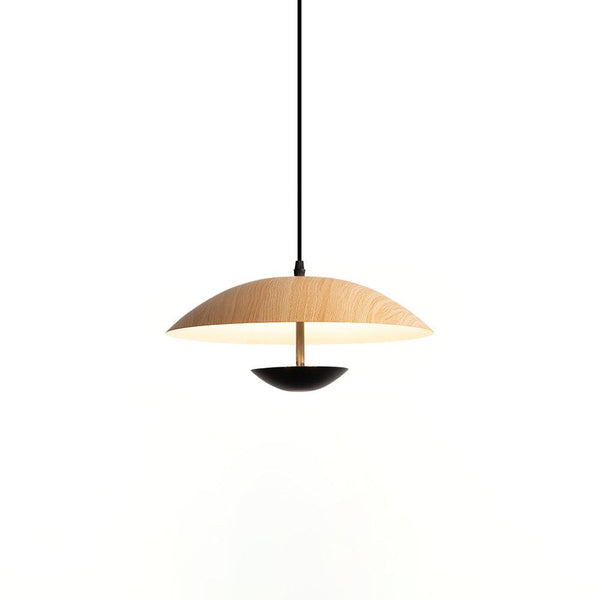 Frisbee Pendelleuchte, Holzmaserung Esszimmerlampe