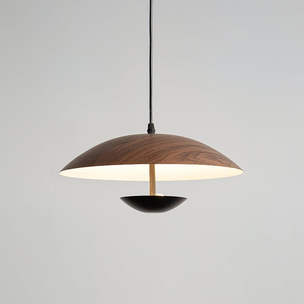 Frisbee Pendelleuchte, Holzmaserung Esszimmerlampe