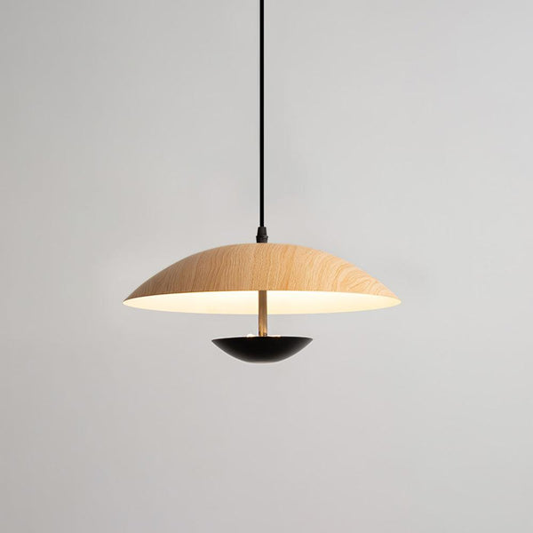 Frisbee Pendelleuchte, Holzmaserung Esszimmerlampe