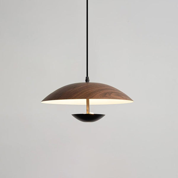 Frisbee Pendelleuchte, Holzmaserung Esszimmerlampe