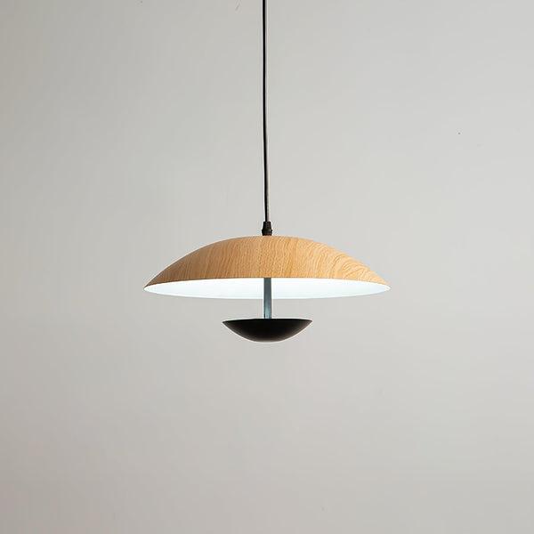 Frisbee Pendelleuchte, Holzmaserung Esszimmerlampe