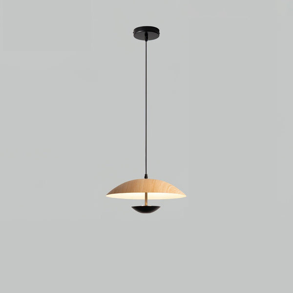 Frisbee Pendelleuchte, Holzmaserung Esszimmerlampe