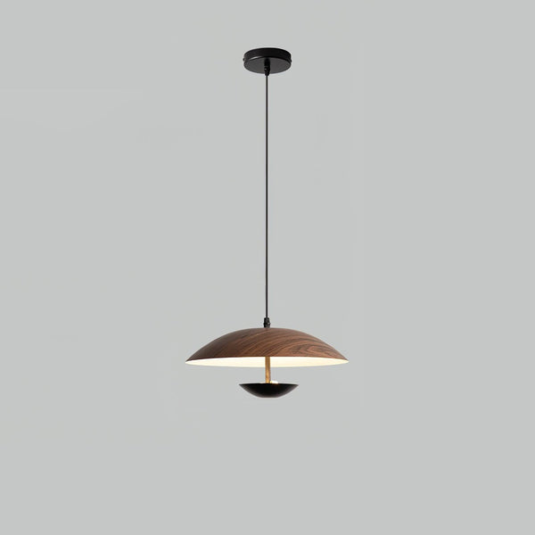 Frisbee Pendelleuchte, Holzmaserung Esszimmerlampe