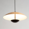 Frisbee Pendelleuchte, Holzmaserung Esszimmerlampe