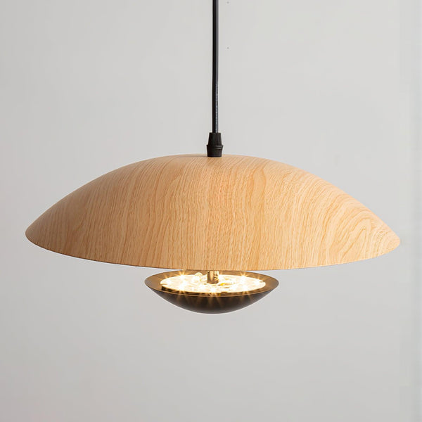 Frisbee Pendelleuchte, Holzmaserung Esszimmerlampe