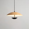 Frisbee Pendelleuchte, Holzmaserung Esszimmerlampe
