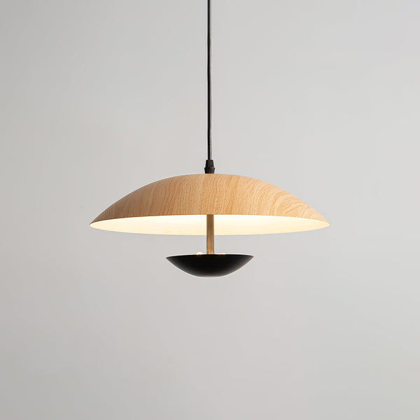 Frisbee Pendelleuchte, Holzmaserung Esszimmerlampe