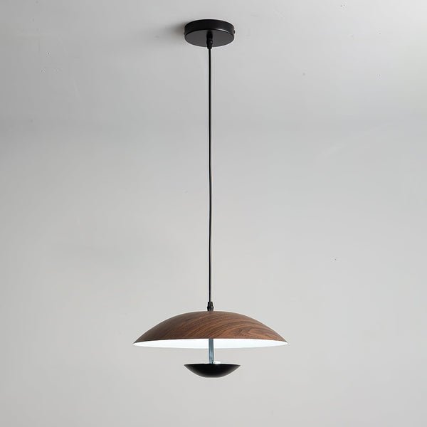 Frisbee Pendelleuchte, Holzmaserung Esszimmerlampe