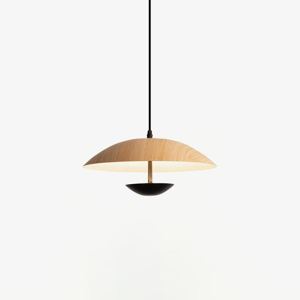 Frisbee Pendelleuchte, Holzmaserung Esszimmerlampe