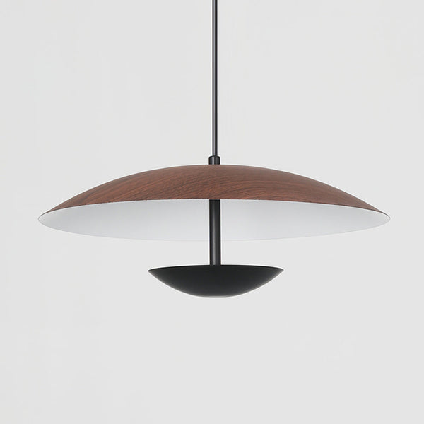 Frisbee Pendelleuchte, Holzmaserung Esszimmerlampe