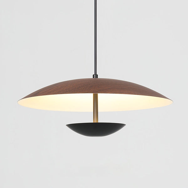 Frisbee Pendelleuchte, Holzmaserung Esszimmerlampe