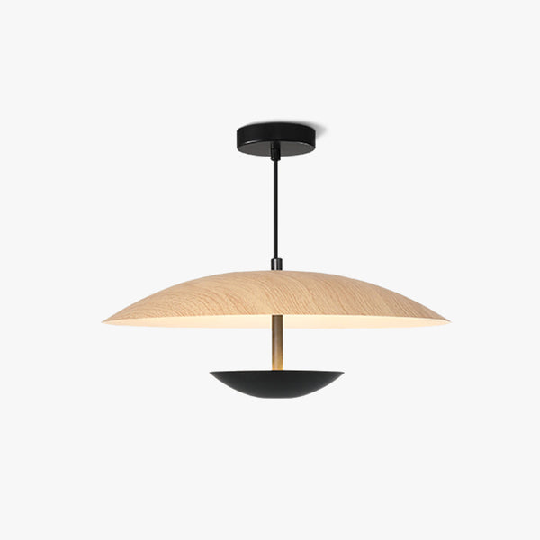 Frisbee Pendelleuchte, Holzmaserung Esszimmerlampe