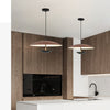 Frisbee Pendelleuchte, Holzmaserung Esszimmerlampe