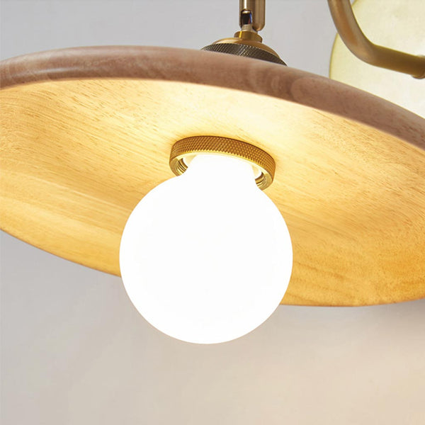 Frisbee Holz-Wandleuchte