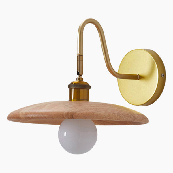 Frisbee Holz-Wandleuchte