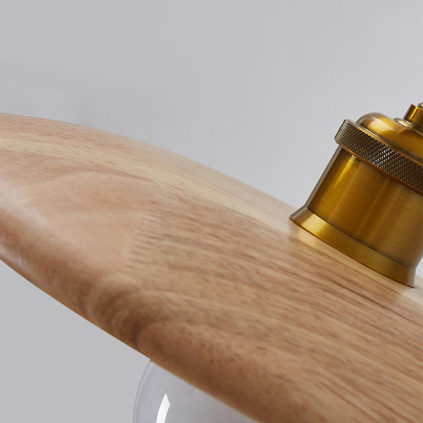 Frisbee Holz-Wandleuchte