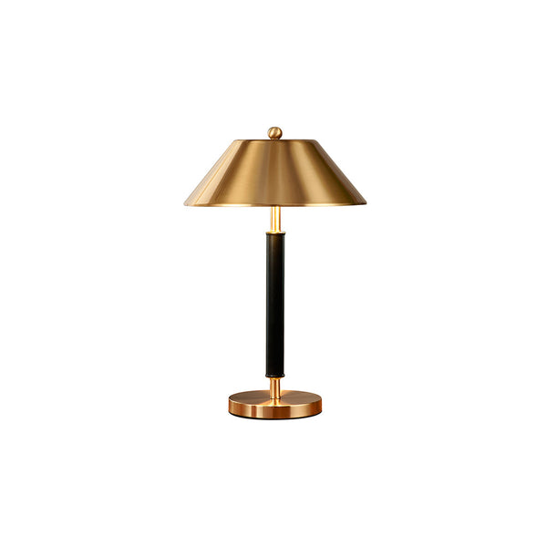 Light luxury bedroom metal leather texture table lamp