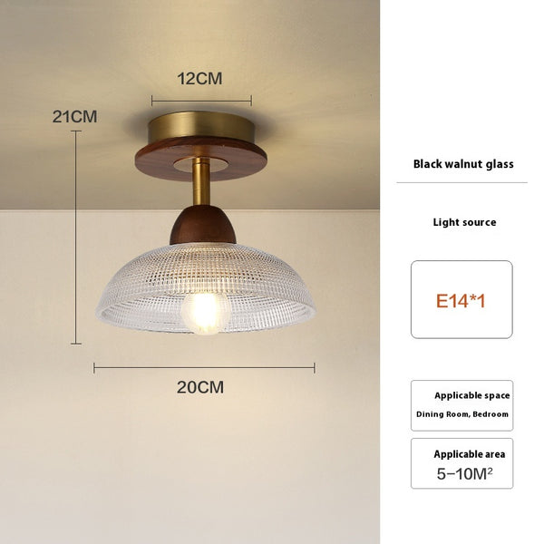 Amerikanische Retro-Deckenlampe aus Glas für den Flur