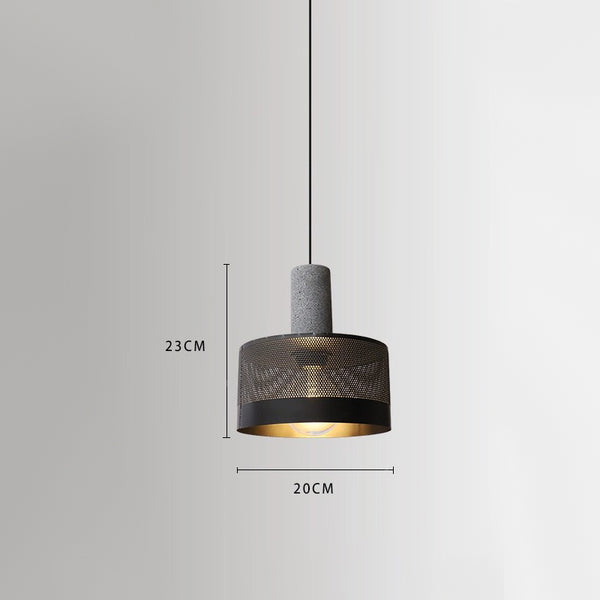 Lustre rétro à tête unique en ciment