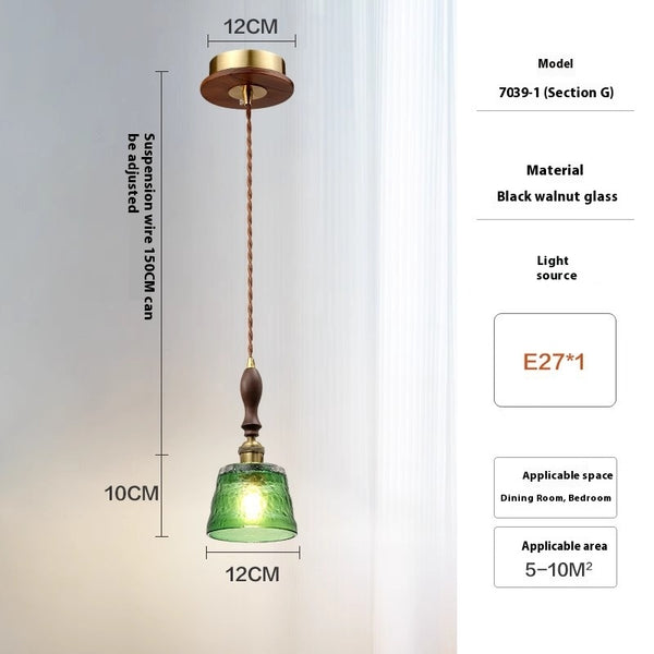 Lustre médiéval en verre de noyer