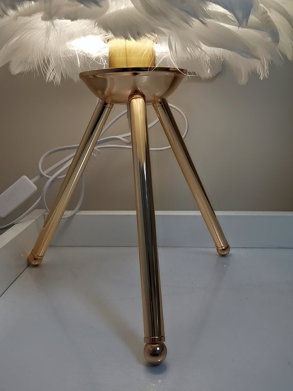 Goose Feather & Metal Table Lamp