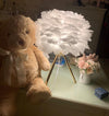 Goose Feather & Metal Table Lamp