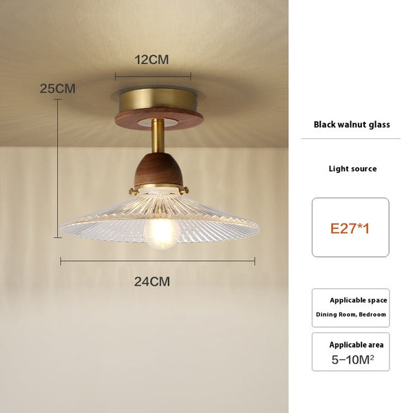 Amerikanische Retro-Deckenlampe aus Glas für den Flur