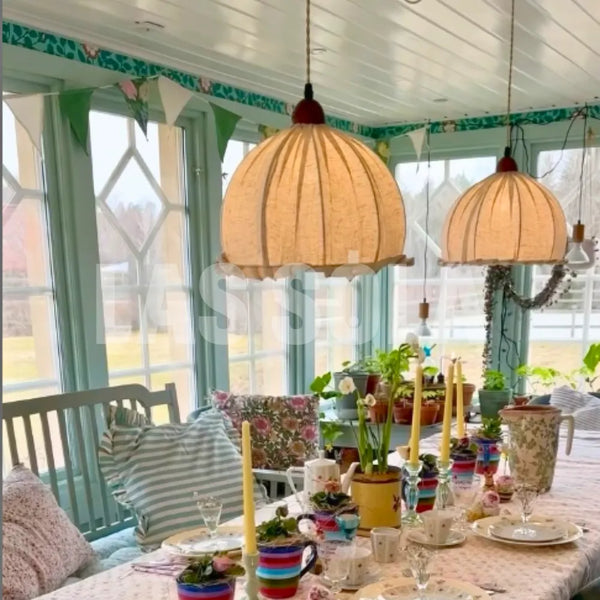 Handmade Linen Soft Light Dining Room Pendant light